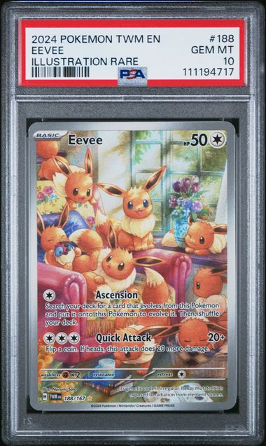 2024 Pokemon Twm En-Twilight Masquerade Eevee #188 (Illustration Rare) Gem Mt 10 front
