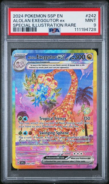 2024 Pokemon Ssp En-Surging Sparks Alolan Exeggutor Ex #242 (Special Illustration Rare) Mint 9 front