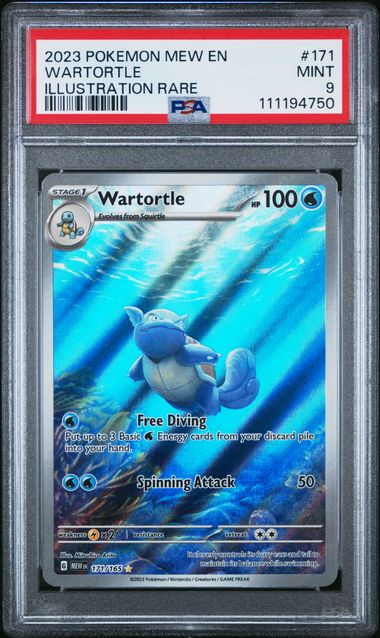 2023 Pokemon Mew En-151 Wartortle #171 (Illustration Rare) Mint 9 front