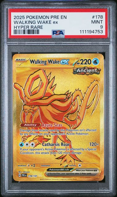 2025 Pokemon Pre En-Prismatic Evolutions Walking Wake Ex #178 (Hyper Rare) Mint 9 front