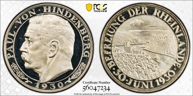 1930 Medal Schl-98 Hindenburg Ag E: W. MUENZAN SILBER 900 FEIN SP66