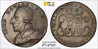 1792 Tk 1/2D DH-144 Warwickshire, Hickman's MS63BN