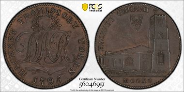 1795 Tk 1/2D DH-309 Middlesex, Hackney MS64BN