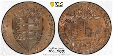 1794 Tk 1/2D DH-20 Kent, Faversham MS64BN