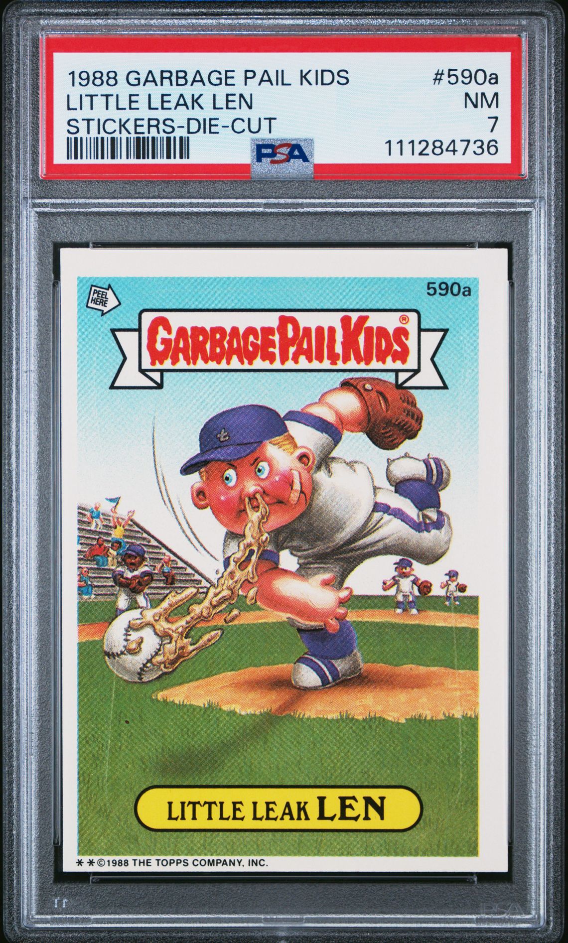 1988 Topps GARBAGE PAIL KIDS STICKERS STICKERS-DIE-CUT #590A Little Leak Len front