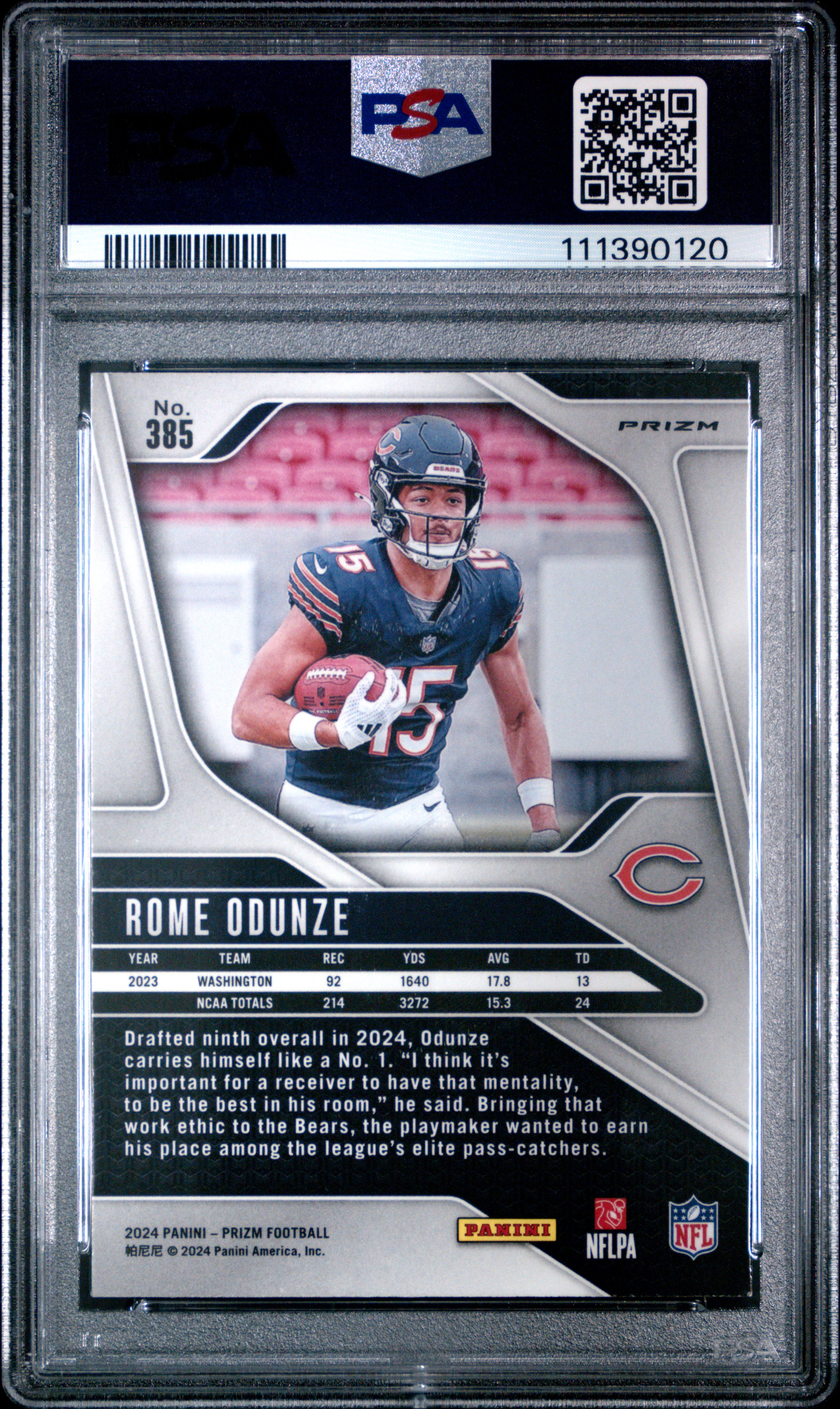 Dudeman's 2024 Panini Prizm Rome Odunze Silver Prizm #385