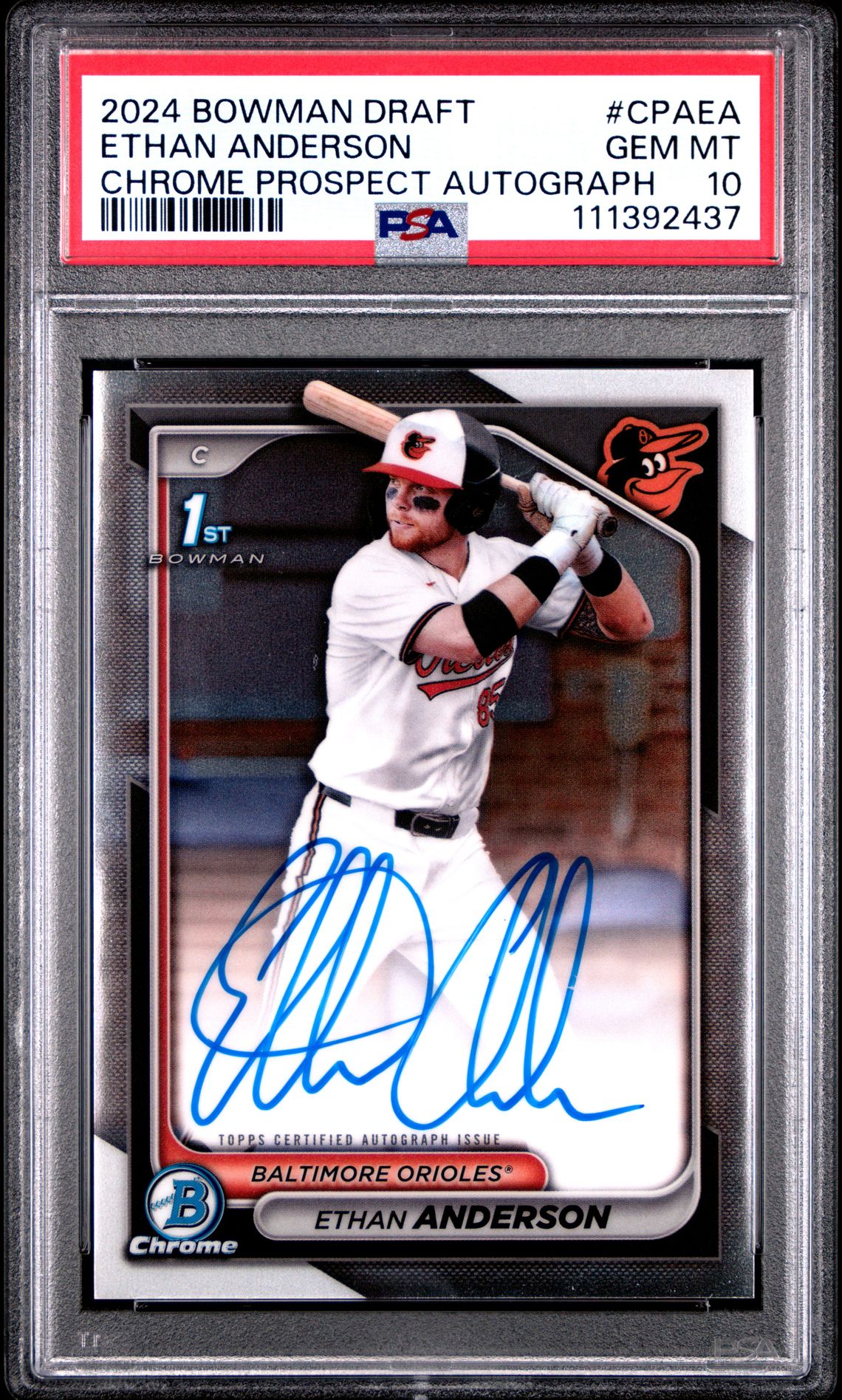 2024 Bowman BOWMAN DRAFT CHROME PROSPECT AUTOGRAPHS #CPAEA Ethan Anderson front