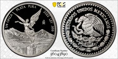 2022-Mo 1/4 oz Libertad Ag PR70DCAM