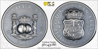 2023 Medal Mexican Columnario UHR 2oz Ag Antique Finish SP70