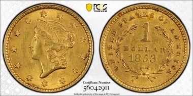 1853 G$1 MS61