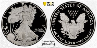 2007-W $1 Silver Eagle PR70DCAM