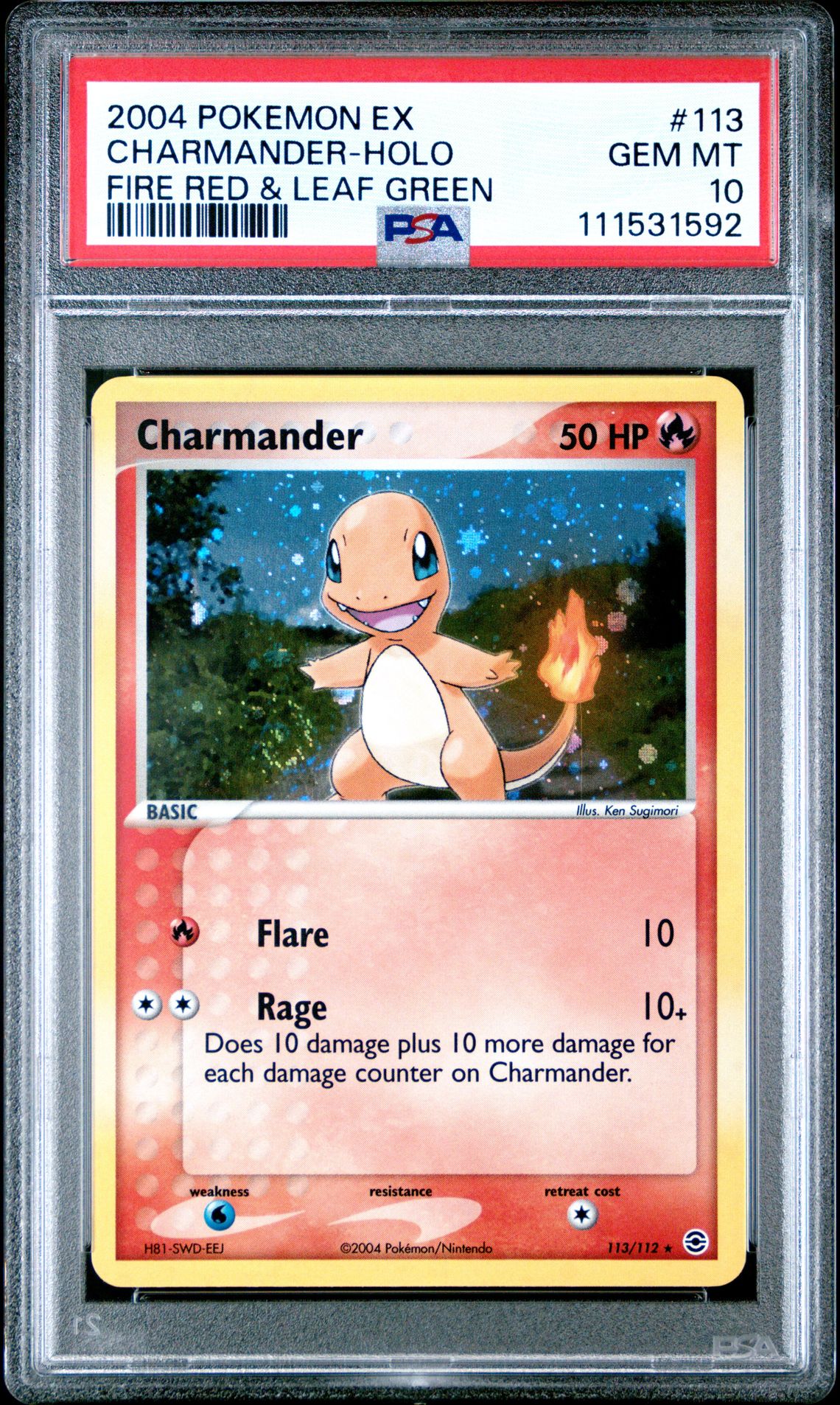 2004 Leaf POKEMON EX FIRE RED & LEAF GREEN #113 Charmander-Holo front