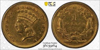 1856 G$1 Slanted 5 N1