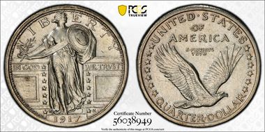 1917-D 25C Type 1 N1