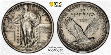 1917-S 25C Type 1 N1