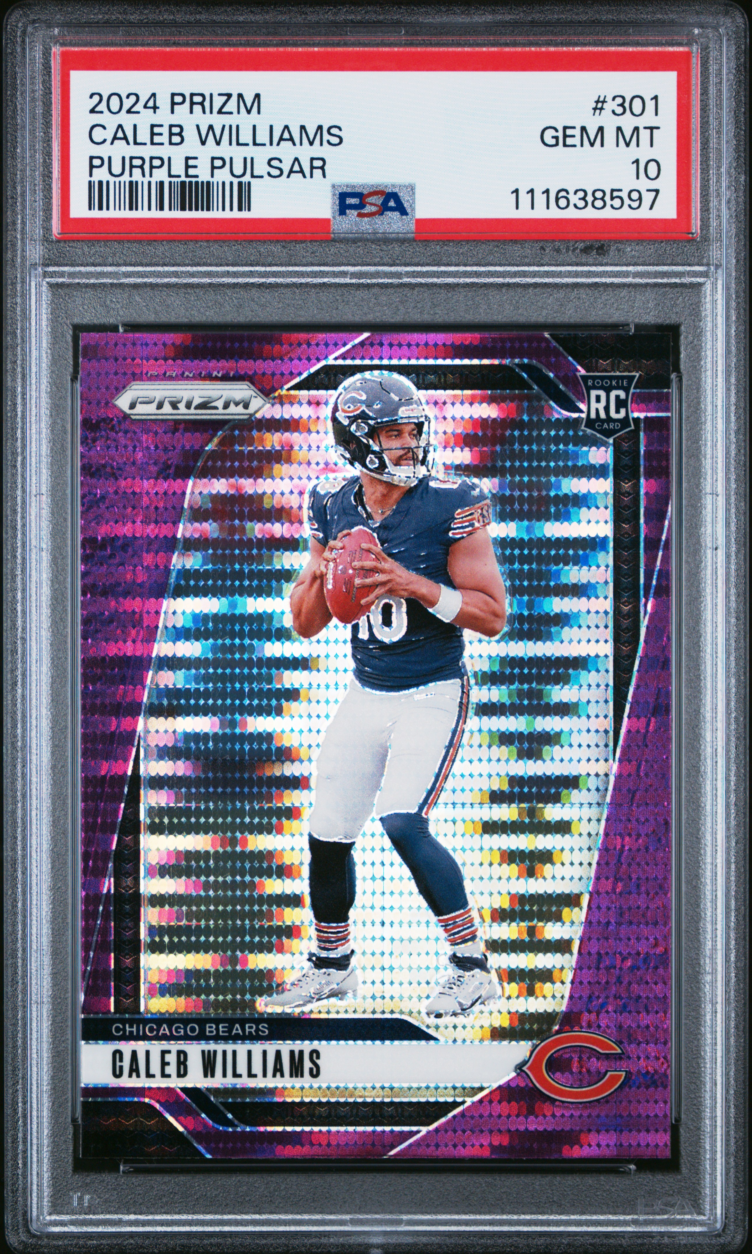 2024 Panini Prizm PURPLE PULSAR #301 Caleb Williams front