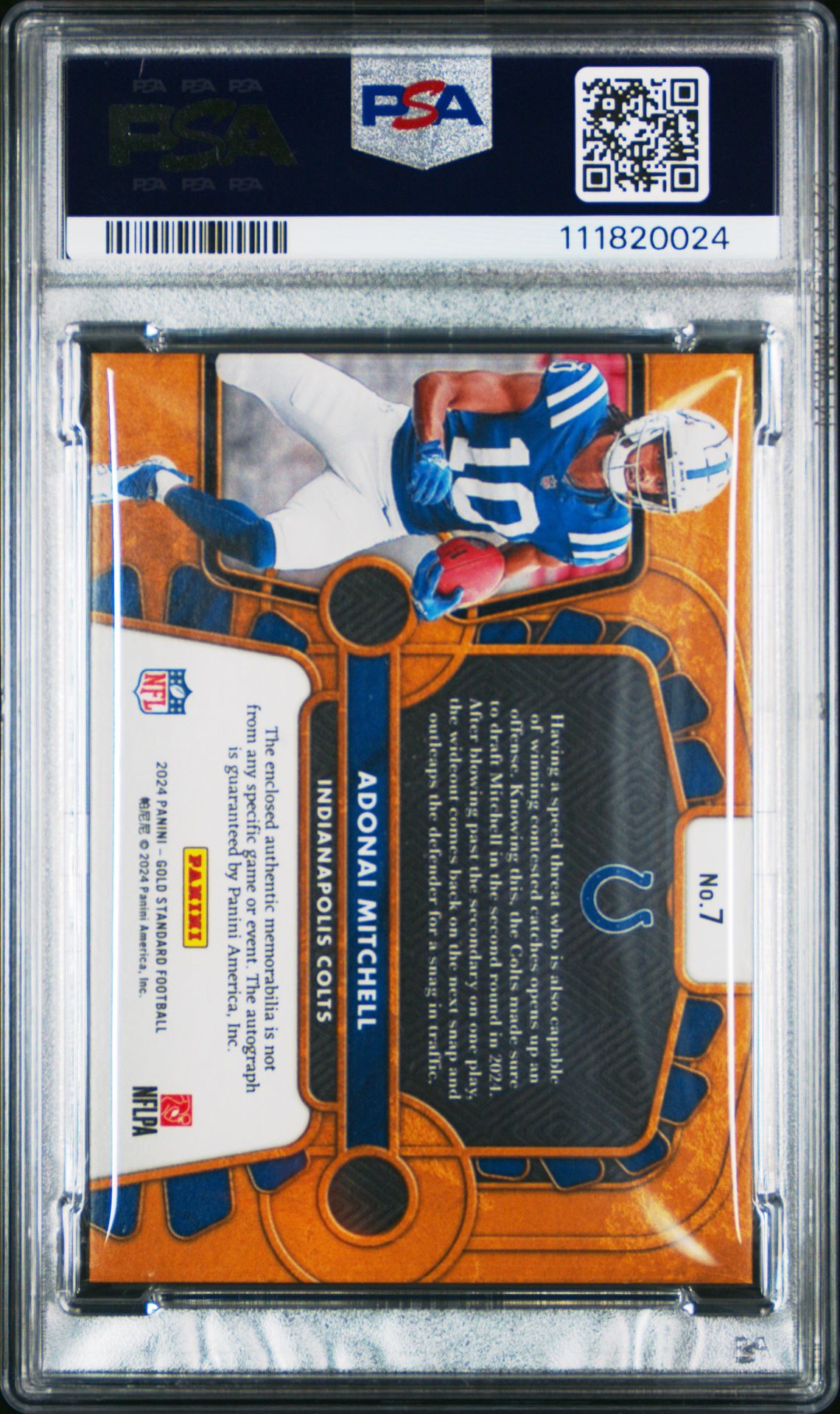 2024 Panini Gold Standard Rookie Jersey Autographs Double Adonai Mitchell #7 Gem Mt 10 back