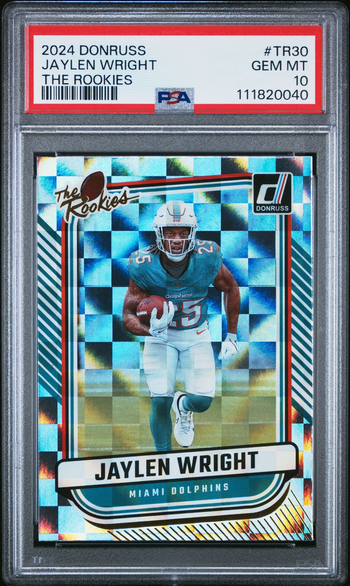 2024 Panini Donruss The Rookies Jaylen Wright #Tr30 Gem Mt 10 front