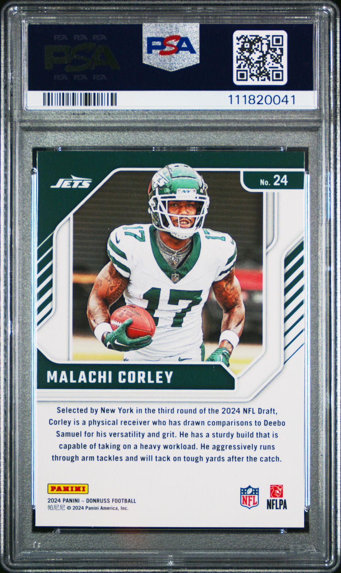 2024 Panini Donruss The Elite Series Rookies Malachi Corley #24 Mint 9 back
