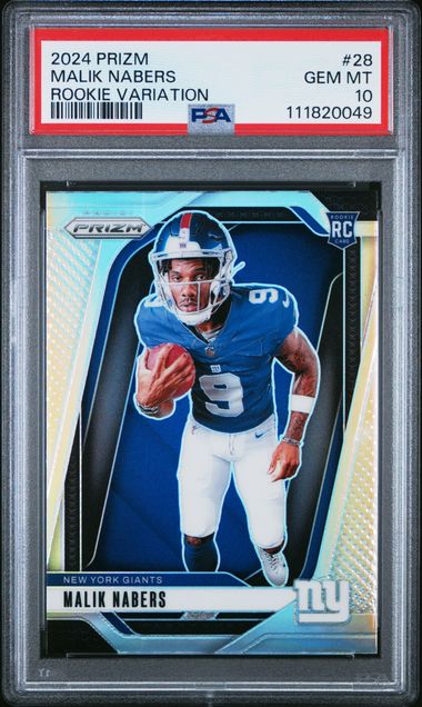 2024 Panini Prizm Rookie Variation Malik Nabers #28 Gem Mt 10 front
