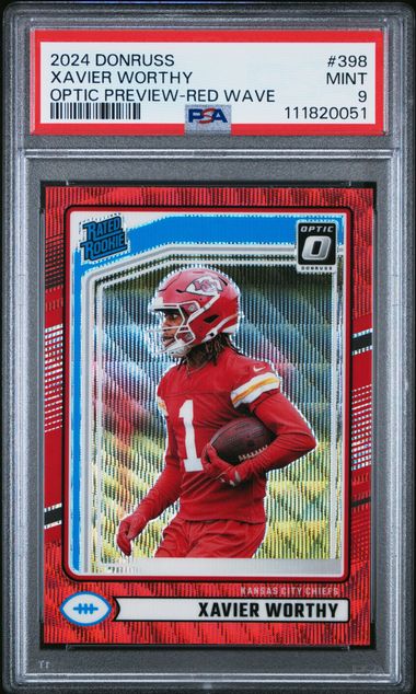 2024 Panini Donruss Xavier Worthy #398 (Optic Preview-Red Wave) Mint 9 front