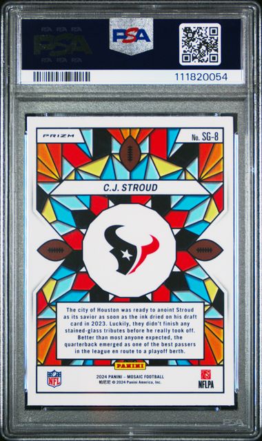2024 Panini Mosaic Stained Glass Cj Stroud #Sg8 Mint 9 back