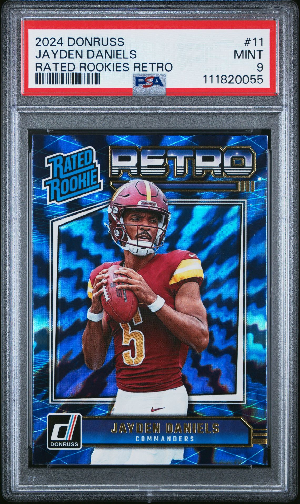 2024 Panini Donruss Rated Rookies Retro Jayden Daniels #11 Mint 9 front