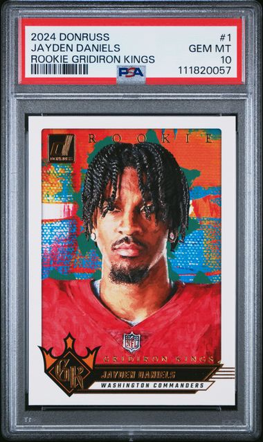 2024 Panini Donruss Rookie Gridiron Kings Jayden Daniels #1 Gem Mt 10 front