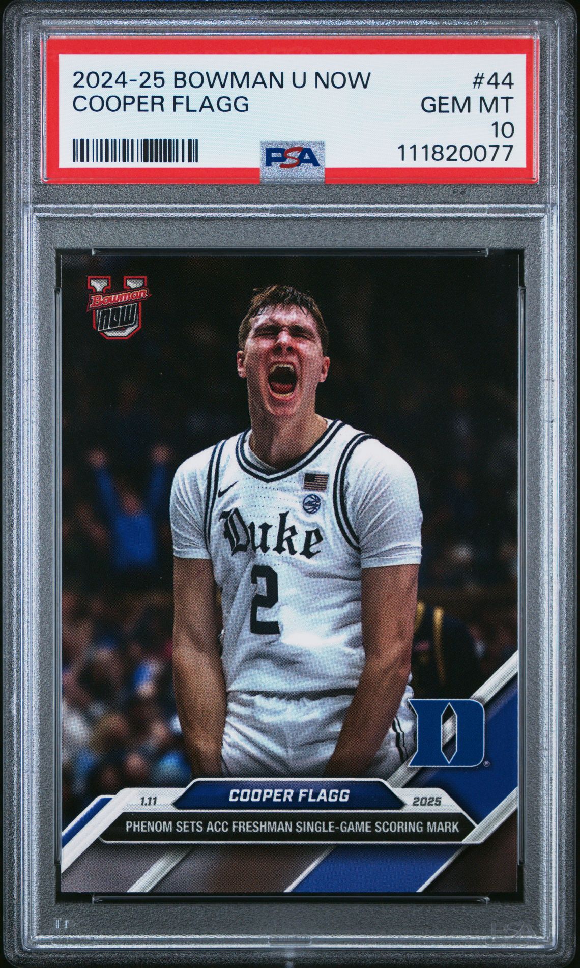 2024-25 Bowman U Now Cooper Flagg #44 Gem Mt 10 front