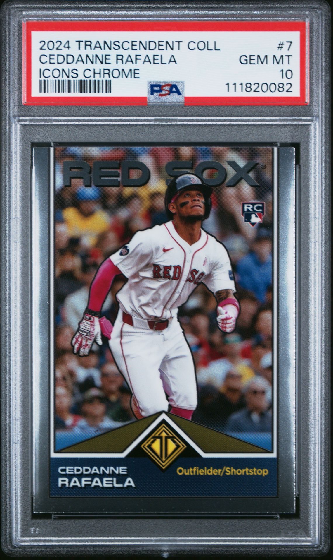 2024 Topps Transcendent Collection Transcendent Icons Chrome Ceddanne Rafaela #7 Gem Mt 10 front