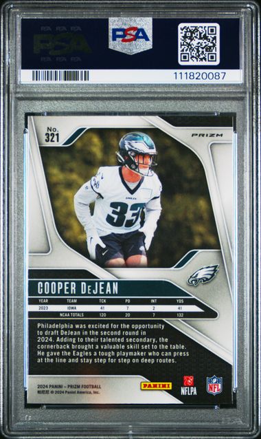 2024 Panini Prizm Cooper Dejean #321 (Silver Prizm) Gem Mt 10 back