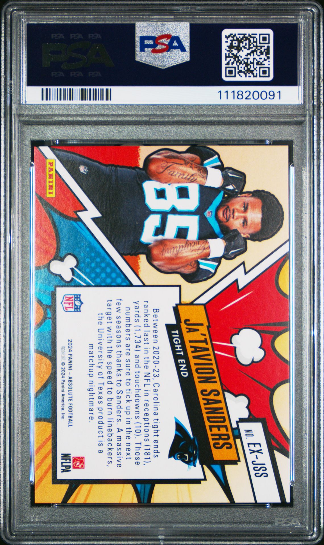 2024 Panini Absolute Explosive Ja'tavion Sanders #Exjss Gem Mt 10 back