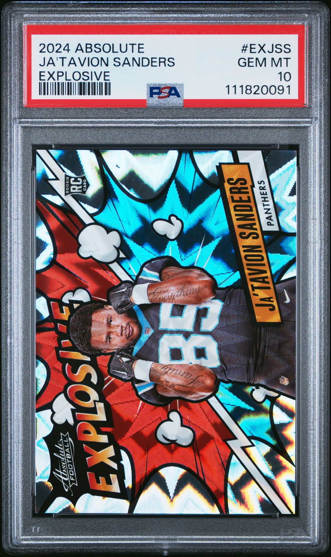 2024 Panini Absolute Explosive Ja'tavion Sanders #Exjss Gem Mt 10 front