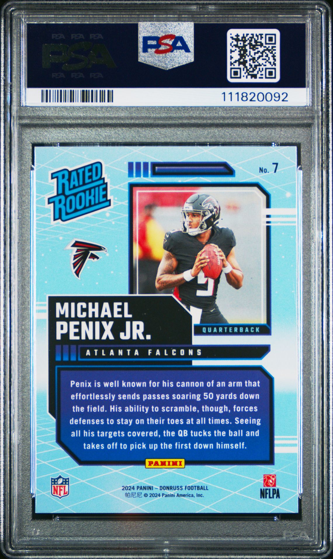 2024 Panini Donruss Rated Rookies Retro Michael Penix Jr. #7 Mint 9 back