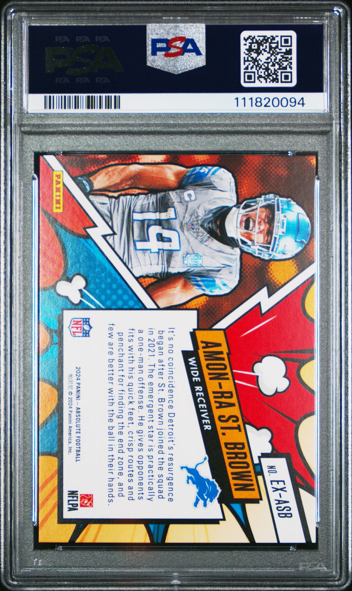 2024 Panini Absolute Explosive Amon-Ra St. Brown #Exasb Gem Mt 10 back