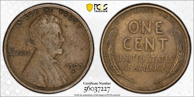 1909-S VDB 1C VF35BN