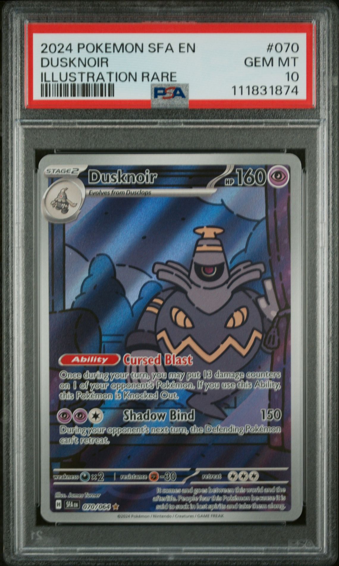 2024 Pokemon POKEMON SFA EN-SHROUDED FABLE ILLUSTRATION RARE #070 Dusknoir front