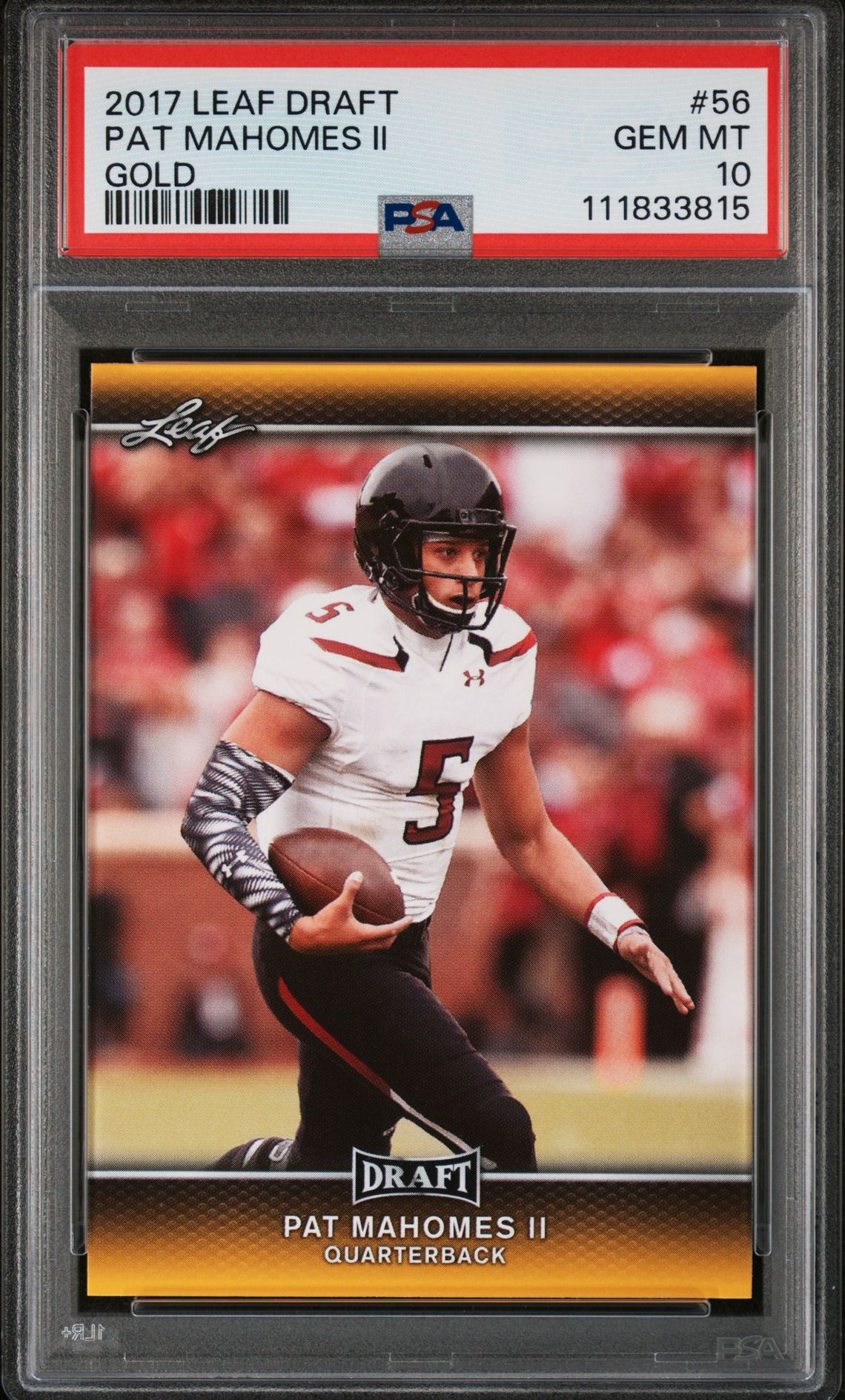 2017 Leaf LEAF DRAFT GOLD #56 Pat Mahomes Ii front