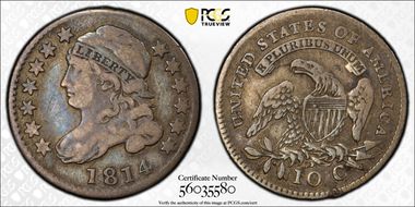 1814 10C Large Date F15