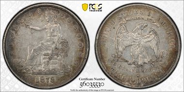 1878-S T$1 Trade AU53