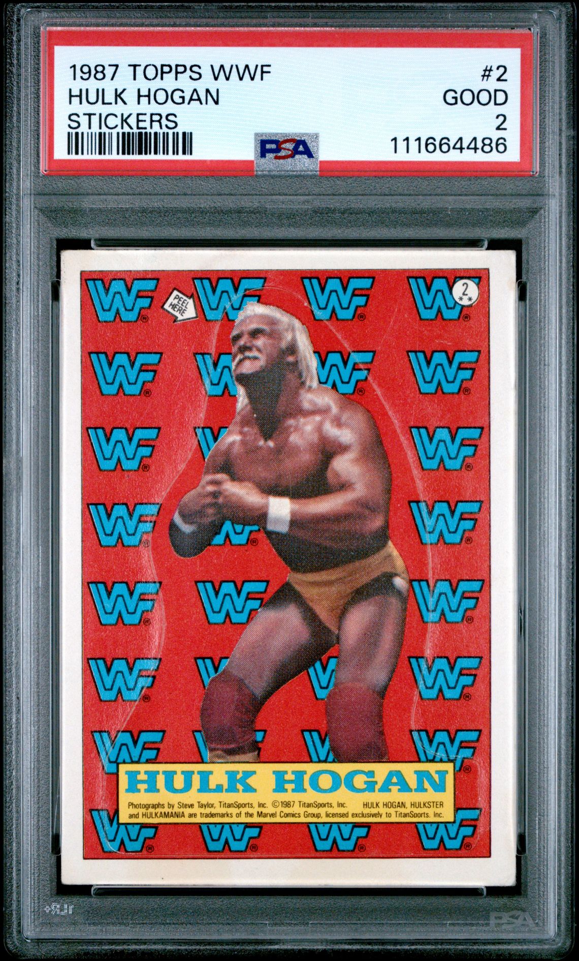 1987 Topps TOPPS WWF STICKERS #2 Hulk Hogan front