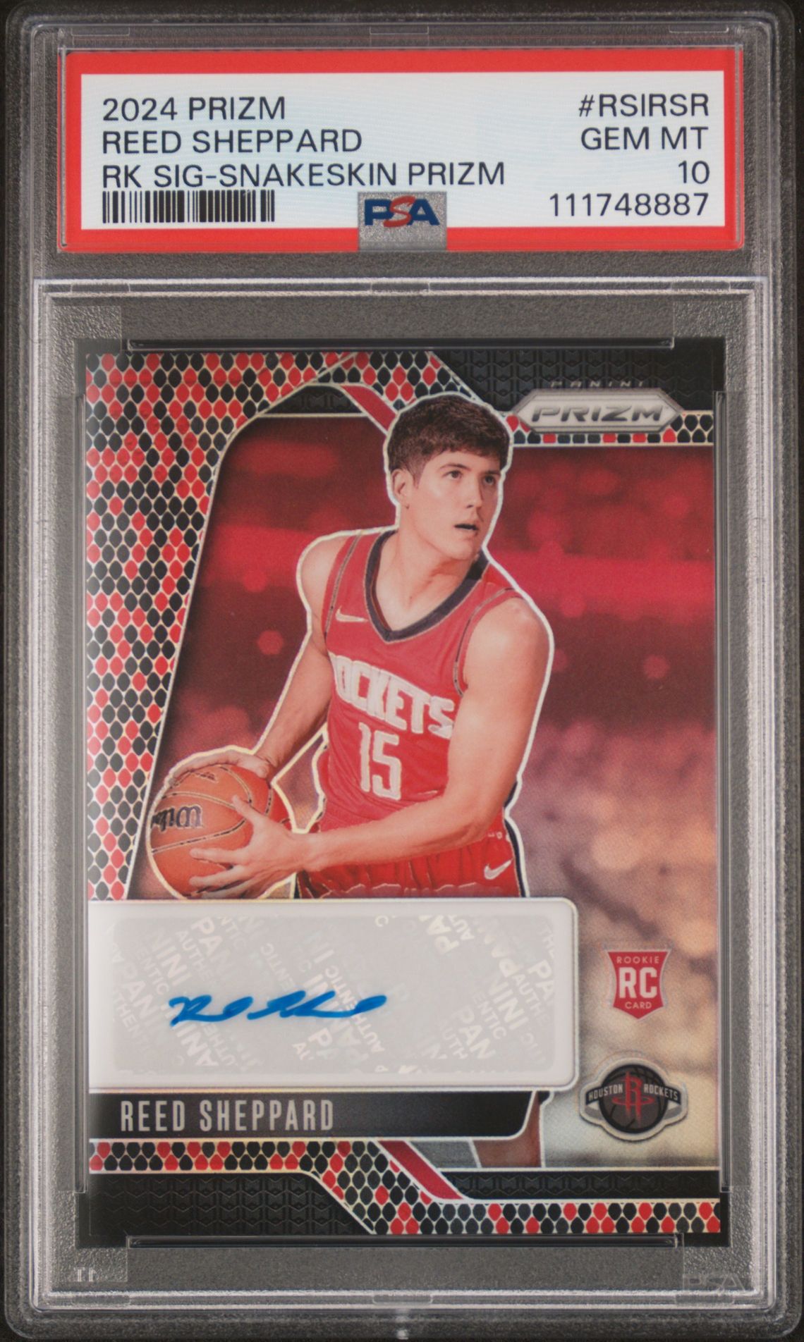 2024 Panini PANINI PRIZM ROOKIE SIGNATURES Snakeskin #RSIRSR Reed Sheppard front