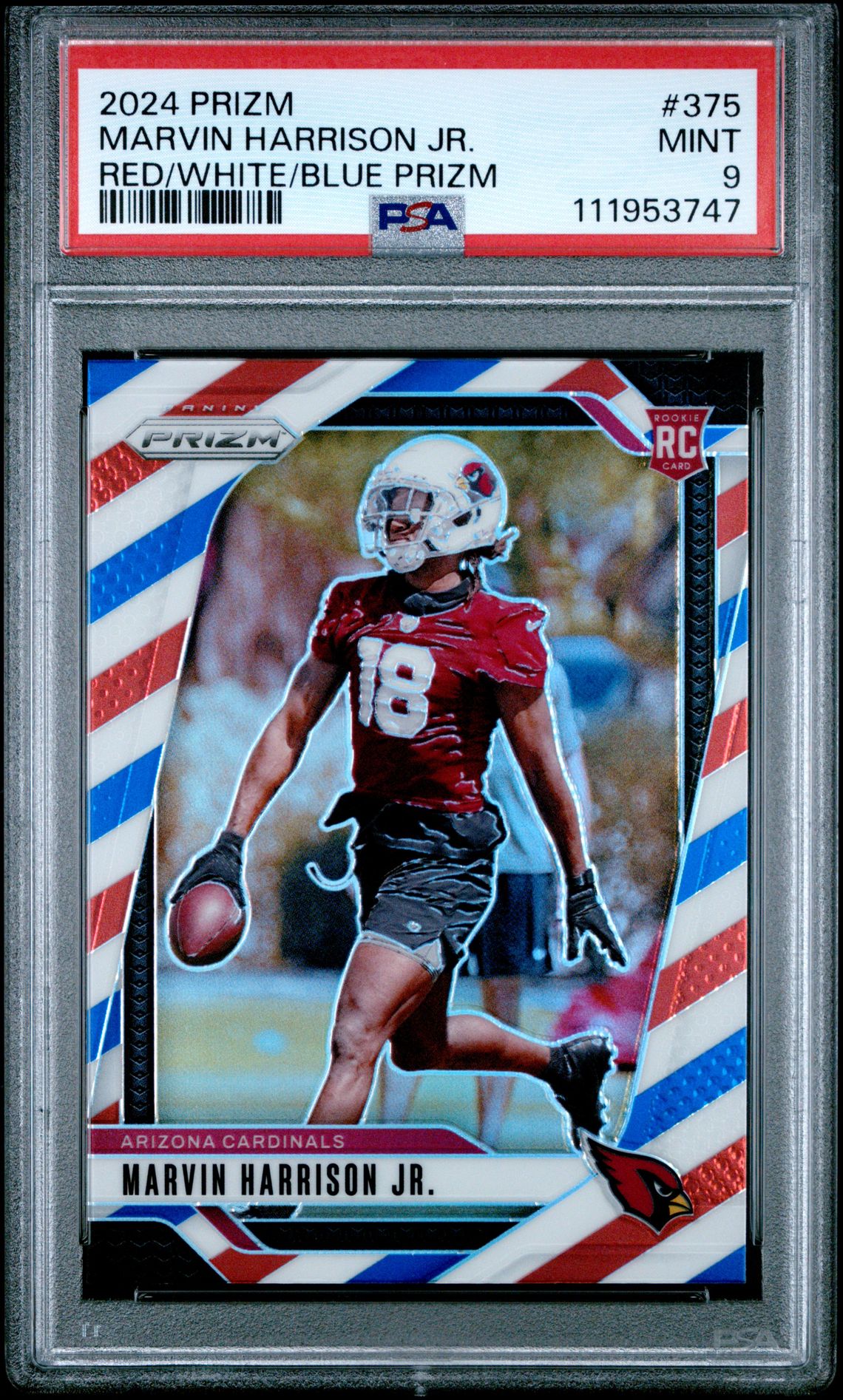 2024 Panini Prizm Marvin Harrison Jr. #375 (Red/White/Blue Prizm) Mint 9 front