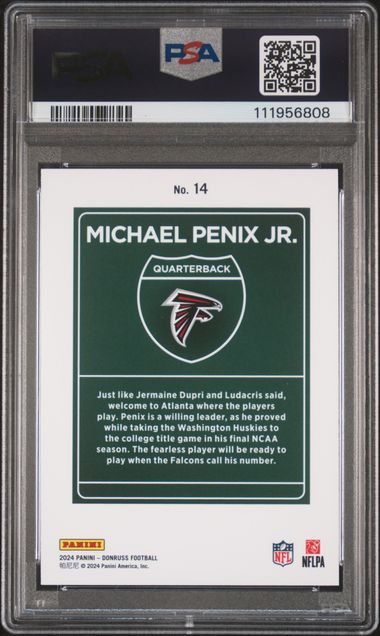 2024 Panini Donruss Downtown! Michael Penix Jr. #14 Mint 9 back