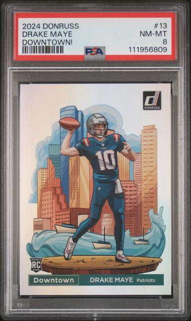 2024 Panini Donruss Downtown! Drake Maye #13 Nm-Mt 8 front