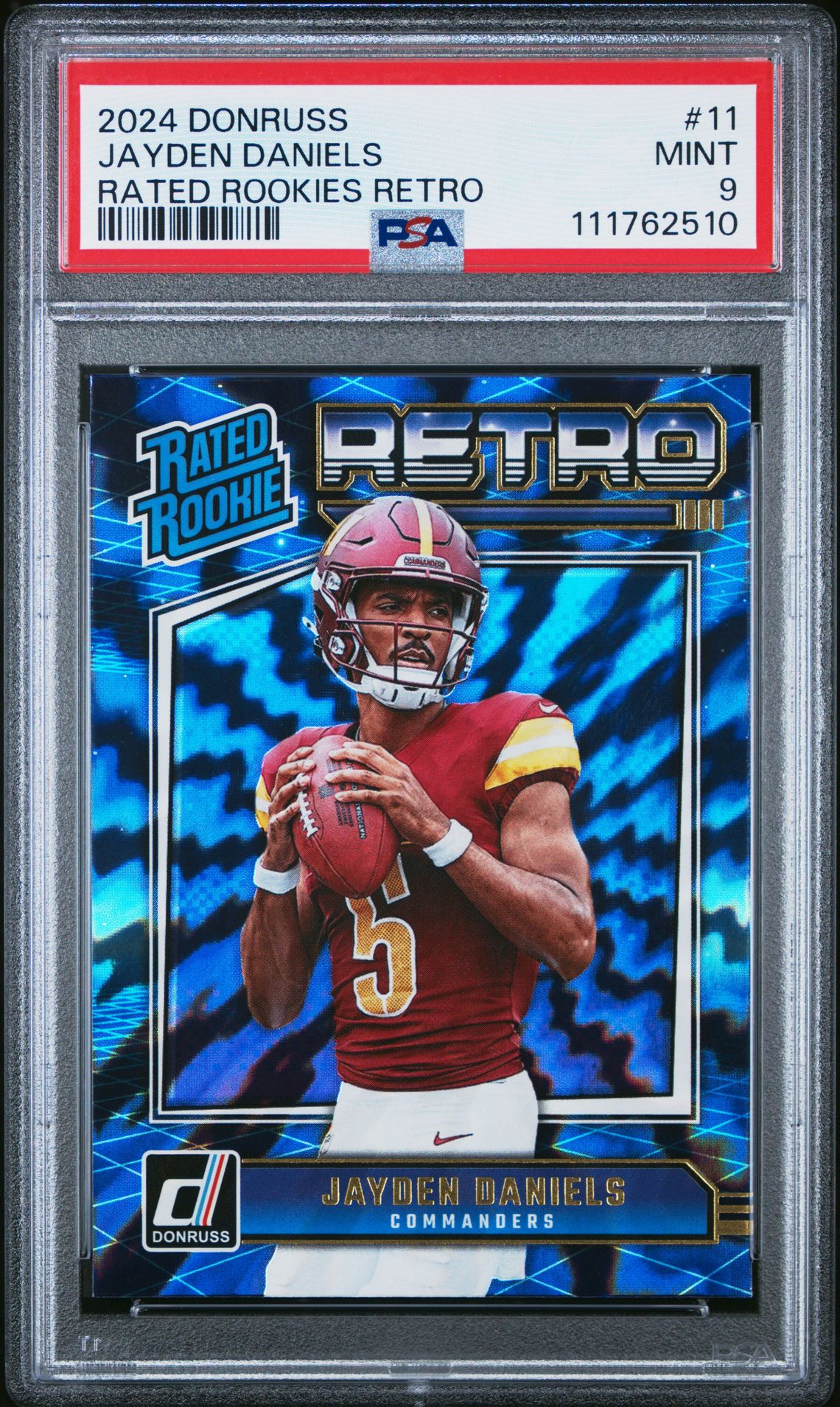 2024 Panini Donruss Rated Rookies Retro Jayden Daniels #11 Mint 9 front