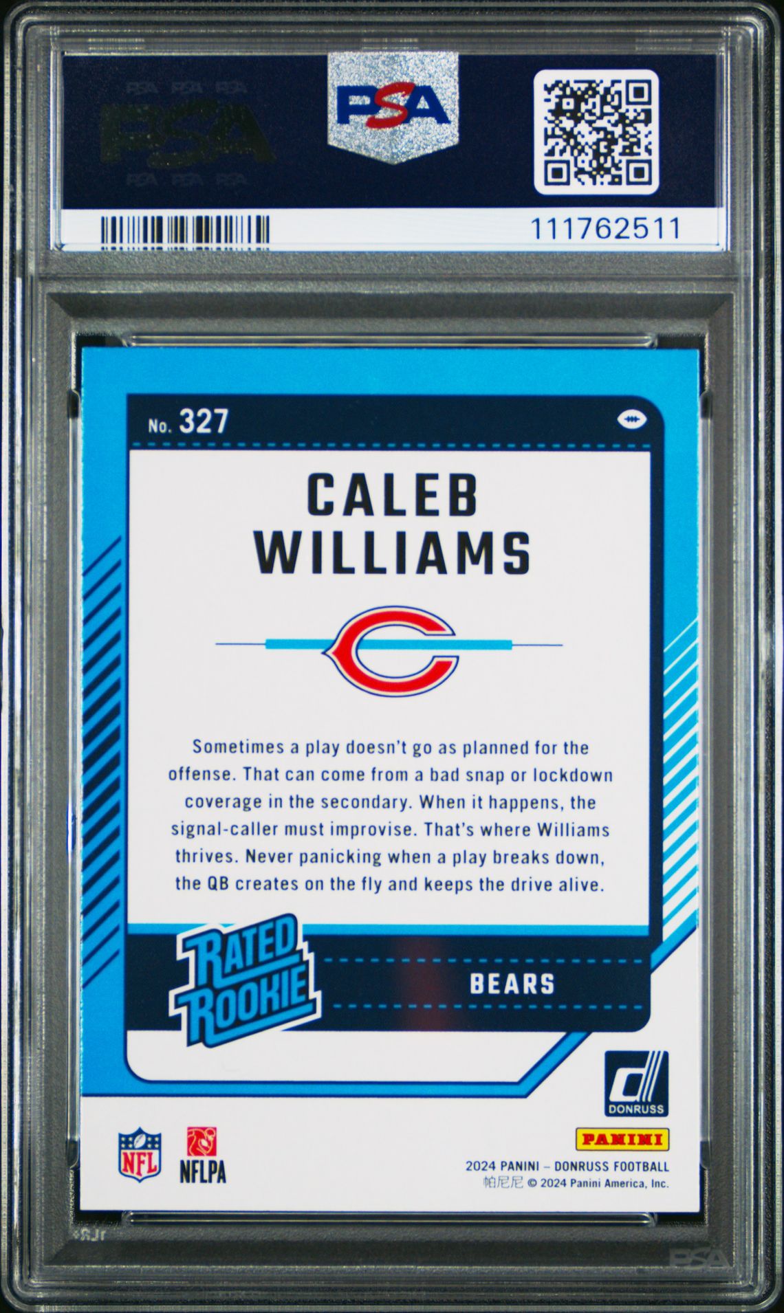 2024 Panini Donruss Caleb Williams #327 Mint 9 back