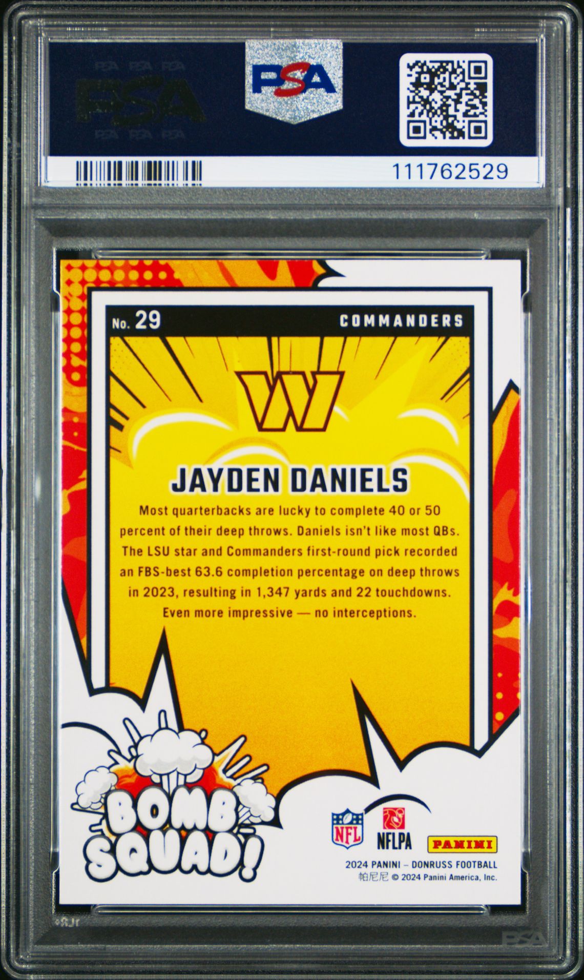 2024 Panini Donruss Bomb Squad Jayden Daniels #29 Mint 9 back