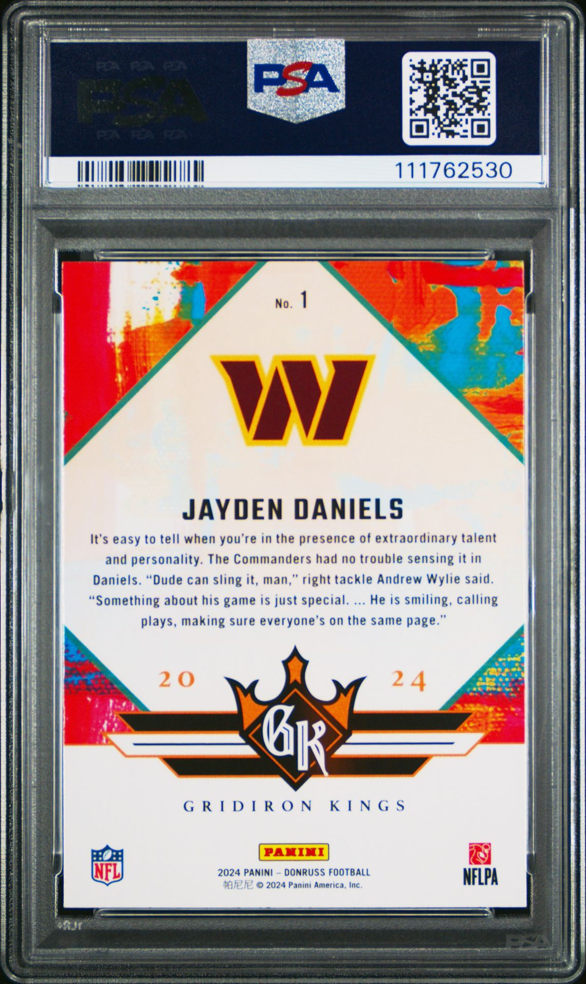 2024 Panini Donruss Rookie Gridiron Kings Jayden Daniels #1 Mint 9 back