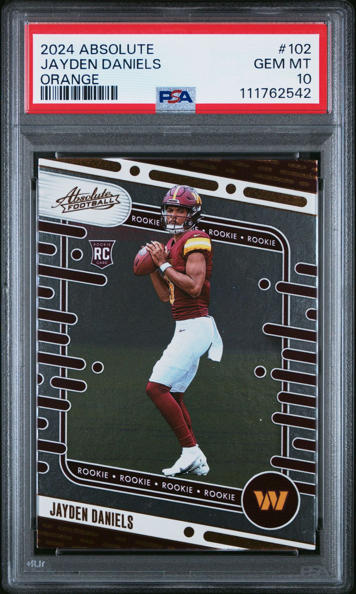 2024 Panini Absolute Jayden Daniels #102 (Orange) Gem Mt 10 front